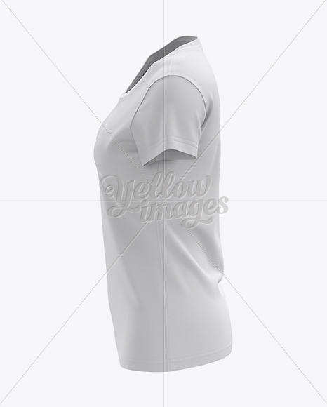 Download Women S T Shirt Side View Hq Mockup In Apparel Mockups On Yellow Images Object Mockups