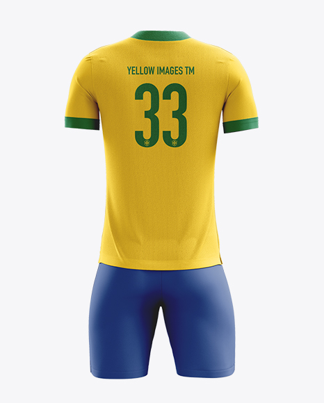 Download Football Kit with V-Neck T-Shirt Mockup / Back View in ...