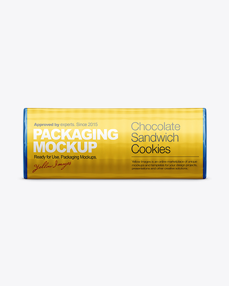 Download Round Cookie Wrapper Mock Up In Packaging Mockups On Yellow Images Object Mockups PSD Mockup Templates