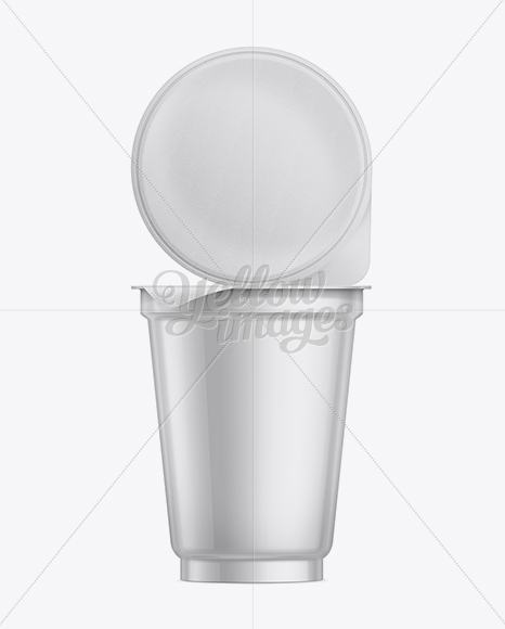 Plastic Container for Dairy Products with Foil Lid Mockup PSD #3