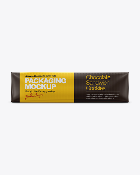 Download Square Cookies Wrapper Mockup In Packaging Mockups On Yellow Images Object Mockups