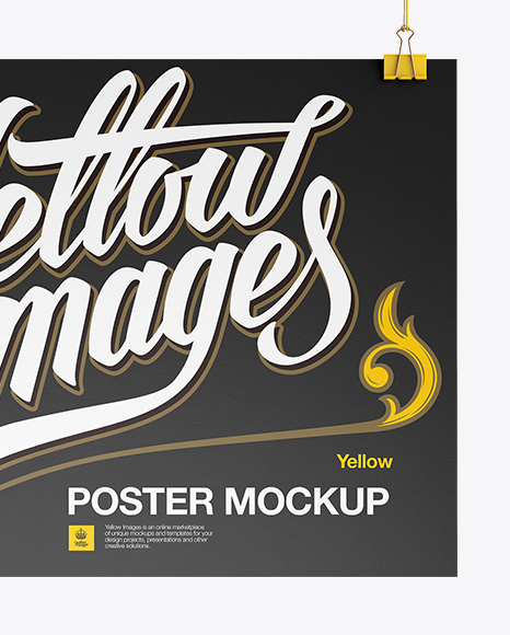 A3 Poster Mockup In Indoor Advertising Mockups On Yellow Images Object Mockups