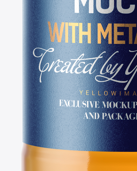 200ml Clear Glass Bottle with Orange Drink Mockup PSD #2