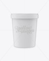 Matte Ice Cream Round Box - Front View on Yellow Images Object Mockups