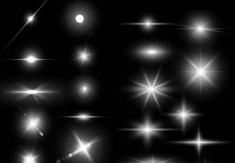 Lens Flare Stars Photoshop  Brushes  in Brushes  on Yellow 