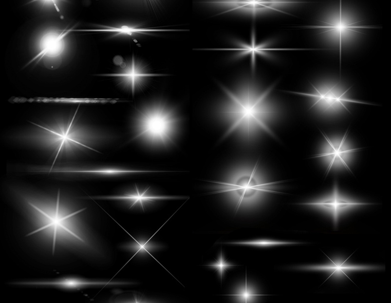 Lens Flare Stars Photoshop  Brushes  in Brushes  on Yellow 