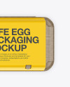 Kraft Egg Container - Top View on Yellow Images Object Mockups