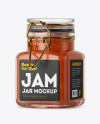 100ml Glass Apricot Jam Jar w/ Clamp Lid Mockup - Halfside View on