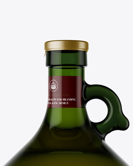3l Green Glass Oil Bottle With Handle Mockup In Bottle Mockups On Yellow Images Object Mockups