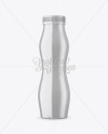 Metallic Dairy Bottle Mockup - Front View on Yellow Images Object Mockups