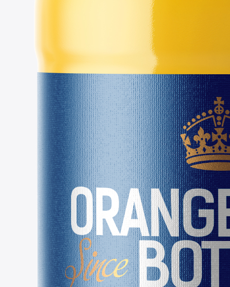 200ml Clear Glass Bottle with Orange Juice Mockup