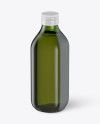 0.5L Green Glass Olive Oil Bottle Mockup - Halfside view (High-Angle