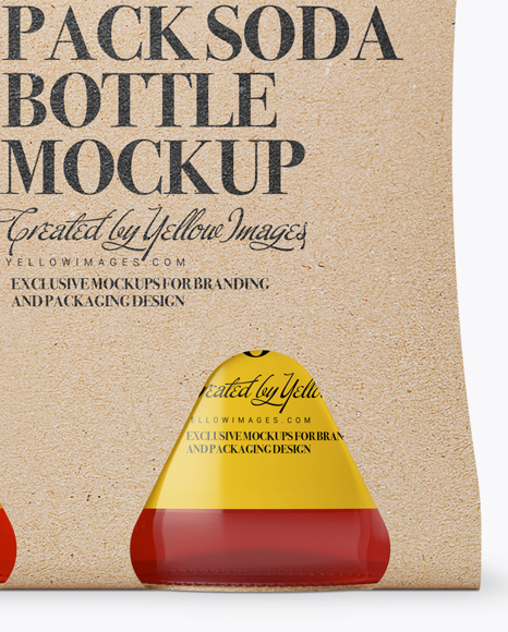 4 Kraft Pack Pink Drink Bottle Mockup - Front View - Free Download