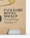 6 Kraft Pack Matte Dairy Bottle Mockup - Front View