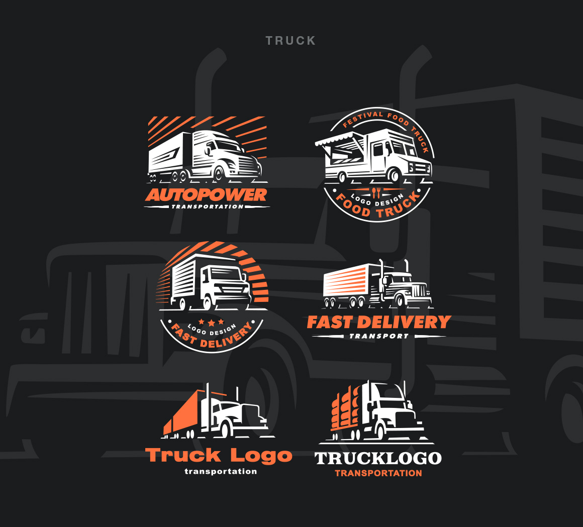 Download Transport Logo Set In Graphics On Yellow Images Creative Store