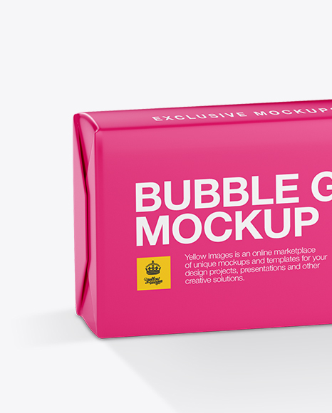 Download Bubble Gum Pack Mockup Halfside View In Packaging Mockups On Yellow Images Object Mockups PSD Mockup Templates