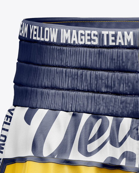 Download Two Panel Boxing Shorts Mockup Front View In Apparel Mockups On Yellow Images Object Mockups PSD Mockup Templates