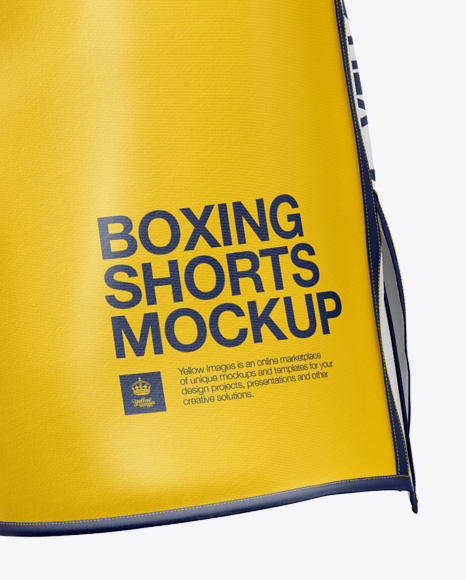 Two Panel Boxing Shorts Mockup Front View In Apparel Mockups On Yellow Images Object Mockups