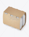 6 Kraft Pack Glossy Dairy Bottle Mockup - Halfside View (High Angle) on