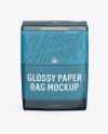 Download Glossy Paper Bag Mockup - Front View (High-Angle Shot) in ... Yellowimages Mockups