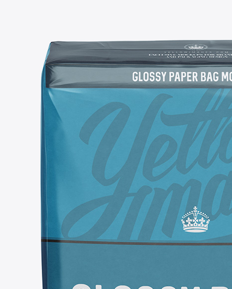 Download Glossy Paper Bag Mockup - Front View (High-Angle Shot) in ...