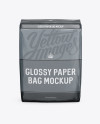 Download Glossy Paper Bag Mockup - Front View (High-Angle Shot) in ...