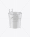 Glossy Cheese Bucket Mockup (High-Angle Shot) on Yellow Images Object