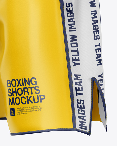 Download Two Panel Boxing Shorts Mockup Halfside View In Apparel Mockups On Yellow Images Object Mockups