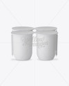 Download Matte Plastic 4 Pack Juice Cup Mockup - Front View (High-Angle) in Cup & Bowl Mockups on Yellow ...