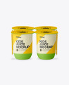 Matte Plastic 4 Pack Juice Cup Mockup - Front View (High ...