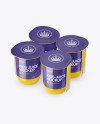 Download Glossy Plastic 4 Pack Juice Cup Mockup - Halfside View ... Yellowimages Mockups