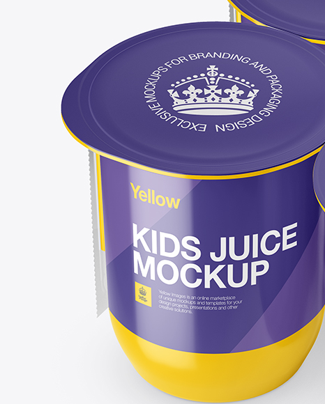 Download Glossy Plastic 4 Pack Juice Cup Mockup Halfside View High Angle Shot In Cup Bowl Mockups On Yellow Images Object Mockups PSD Mockup Templates