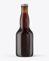 Download Amber Glass Bottle with Red Ale Mockup in Bottle Mockups on Yellow Images Object Mockups