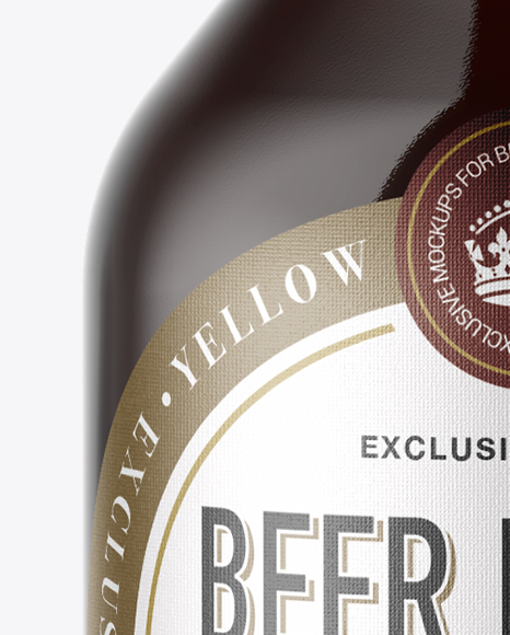 Amber Glass Bottle with Red Ale Mockup PSD #1