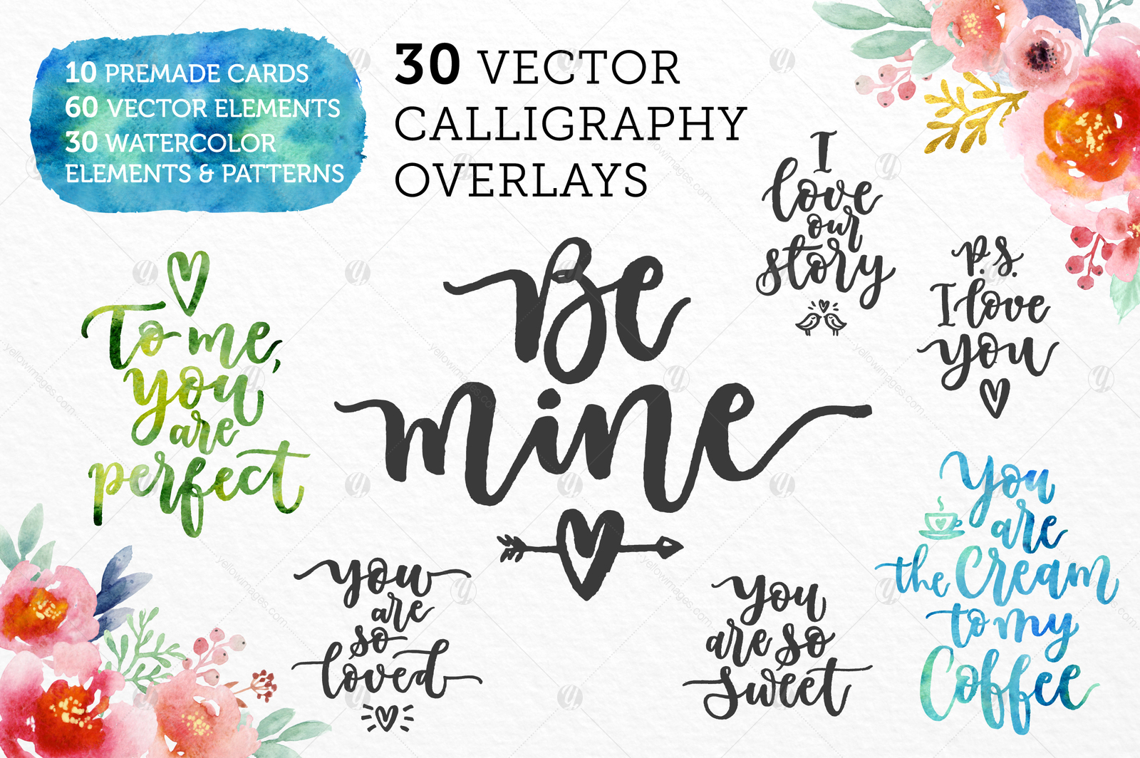 Romantic Overlays Greetings In Lettering On Yellow Images Creative Store