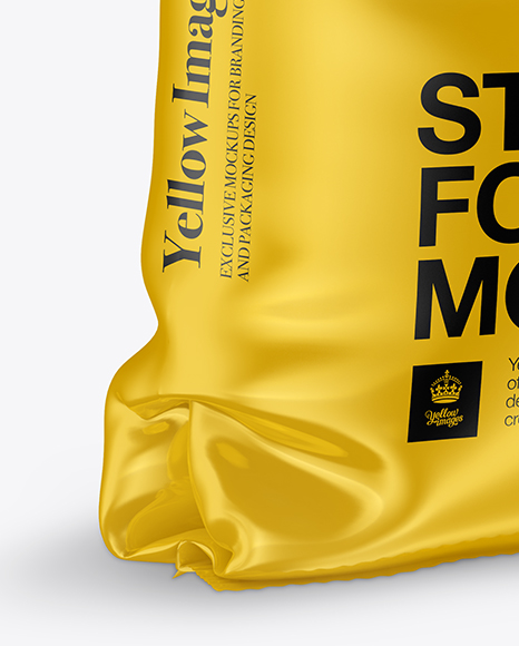 Download Glossy Stand-up Bag Mockup - Half Side View in Bag & Sack Mockups on Yellow Images Object Mockups