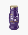 Glossy Plastic Dairy Bottle Mockup - High-Angle Shot
