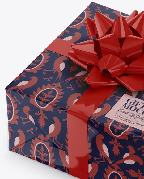 Download Glossy Gift Box With Glossy Bow Mockup In Box Mockups On Yellow Images Object Mockups