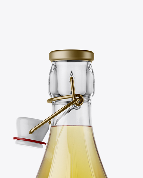 Clear Glass Olive Oil Bottle With Clamp Lid Mockup PSD #2