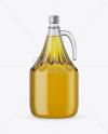 Download 3L Clear Glass Olive Oil Bottle With Handle Mockup in Bottle Mockups on Yellow Images Object Mockups