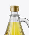 Download 3L Clear Glass Olive Oil Bottle With Handle Mockup in Bottle Mockups on Yellow Images Object Mockups