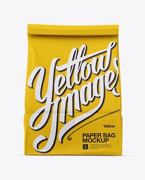 Download Paper Bag Mockup Front View In Bag Sack Mockups On Yellow Images Object Mockups