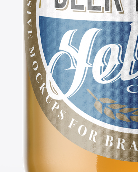 Clear Glass Bottle with Lager Beer Mockup PSD #2