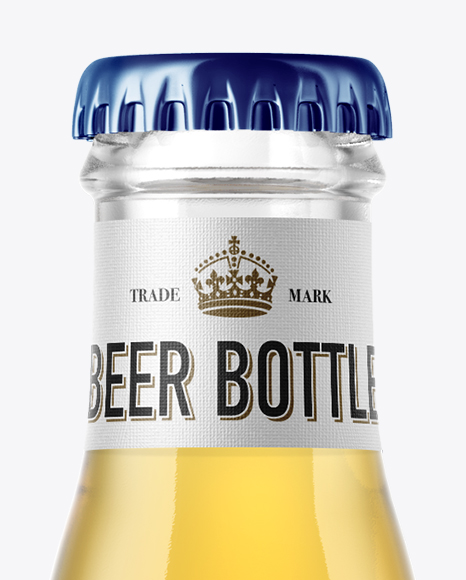 Clear Glass Bottle with Lager Beer Mockup PSD #6