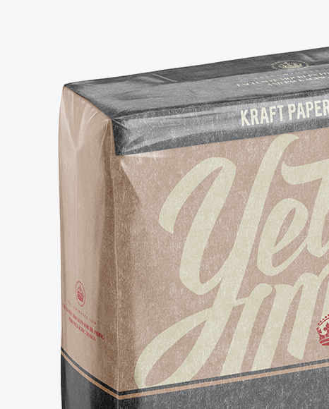 Glossy Kraft Paper Bag Mockup   Halfside View (High Angle Shot) PSD #3