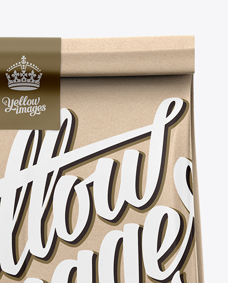 Kraft Paper Bag Mockup   Front View PSD #1