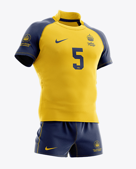 Men's Full Rugby Kit HQ Mockup - Half Side View in Apparel ...