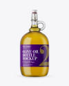 Download 3L Clear Glass Olive Oil Bottle With Handle & Clamp Lid Mockup in Bottle Mockups on Yellow ...