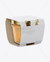 Glass Jar with Pate Mockup - Halfside View on Yellow Images Object Mockups