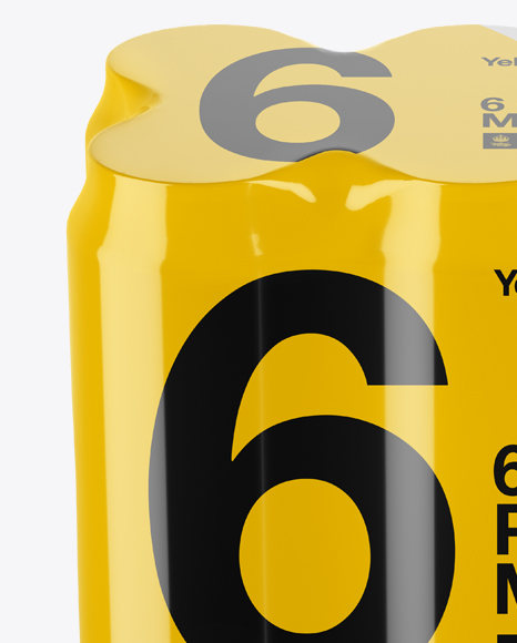 Pack with 6 Alminium Cans Mockup   High Angle Shot PSD #2